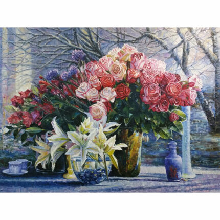 <b>Времена года. Цветы 1</b> </br> Масло, холст — 85 x 345