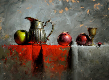 <b>Бронзовая рюмка</b> </br> Масло, холст — 50 x 60