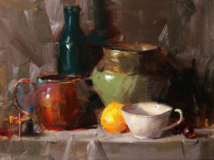 <b>Изумрудная бутылка</b> </br> Масло, холст — 50 x 60